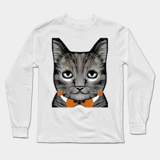 A Cute gray Cat for cat lovers Long Sleeve T-Shirt